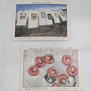 Post Coasters Set of 2 CLEAN LIVIN' & SIGNS OF INTELLIGENT LIFE